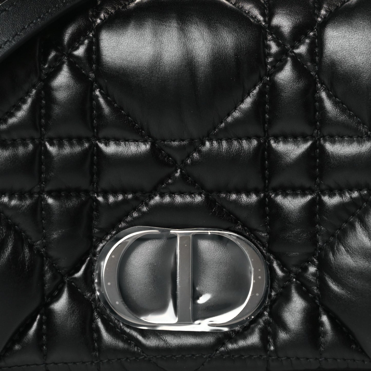 Calfskin Macrocannage Mini Caro Bag Black