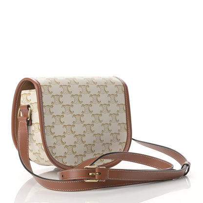 Celine Triomphe Canvas Medium Folco Bag White 3 of 9