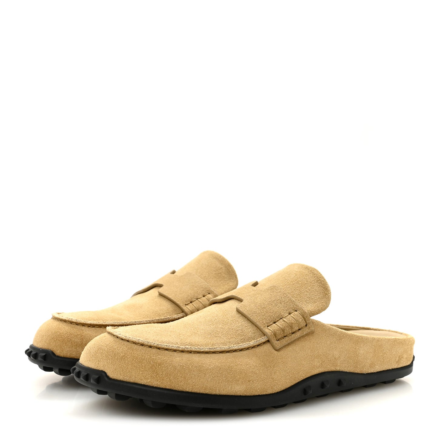 Suede Calfskin Womens Go Mules 39 Beige Sable