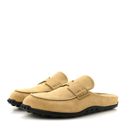 Hermes Suede Calfskin Womens Go Mules 39 Beige Sable 4 of 10