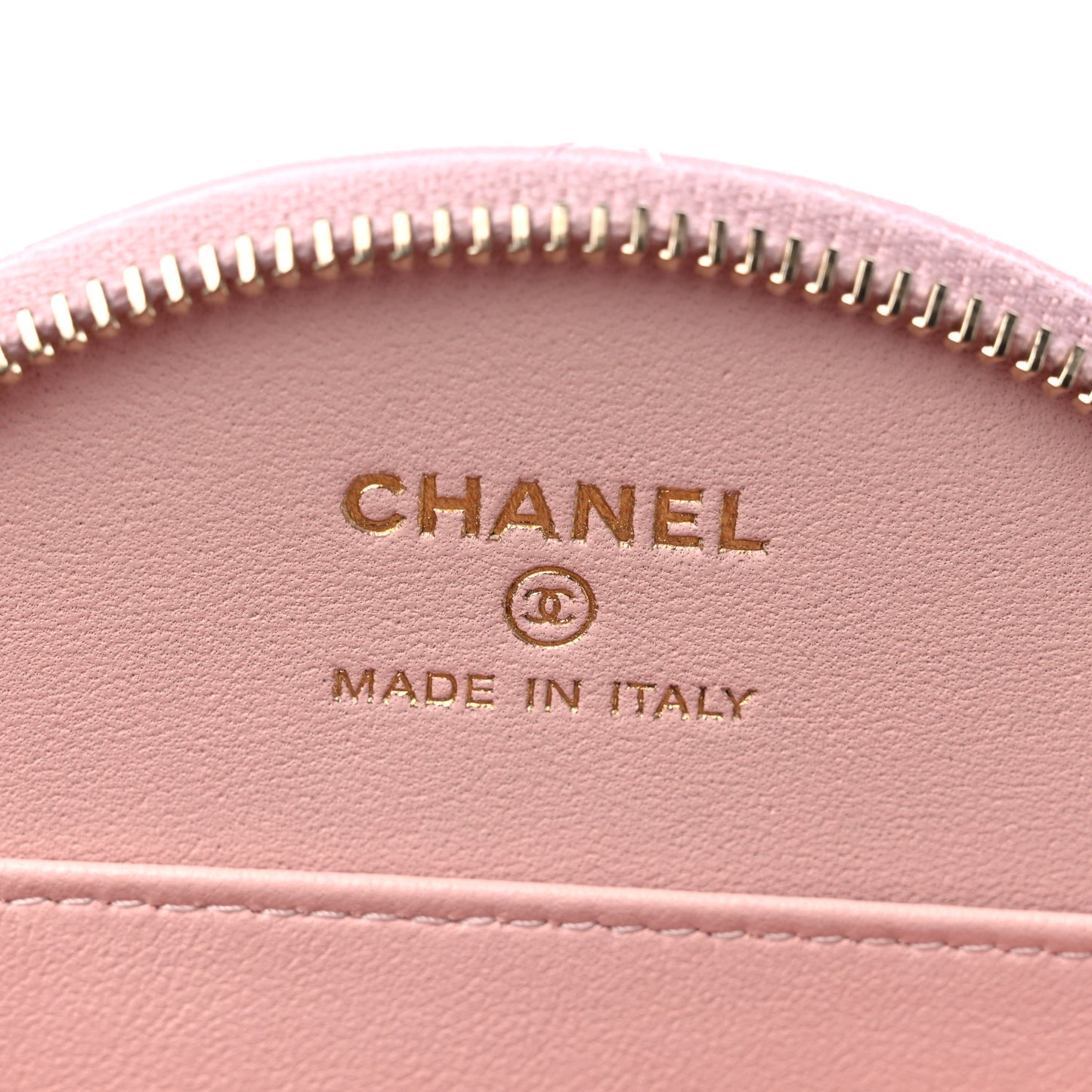 Lambskin Quilted Round Handle With Care Vanity With Chain Pink