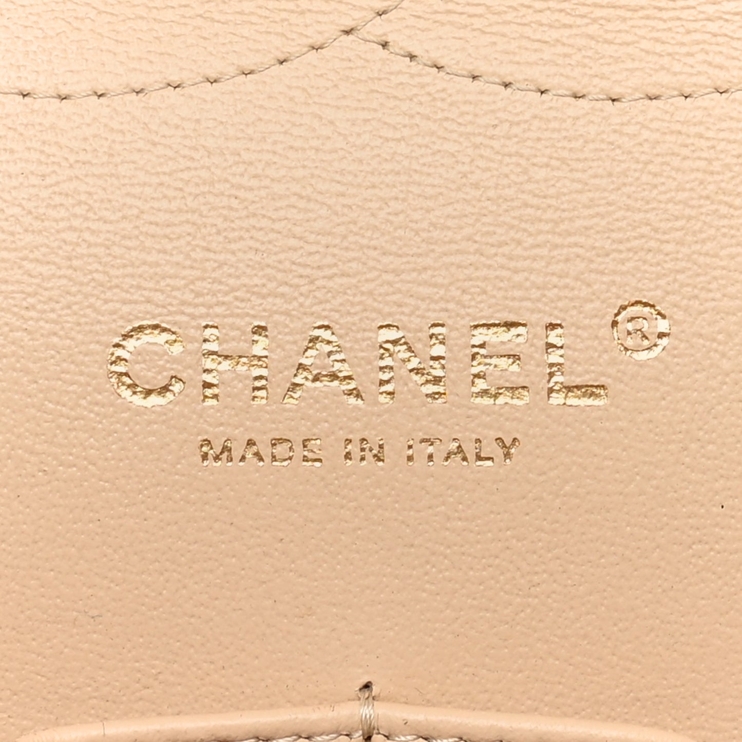 Lambskin Quilted Jumbo Double Flap Beige