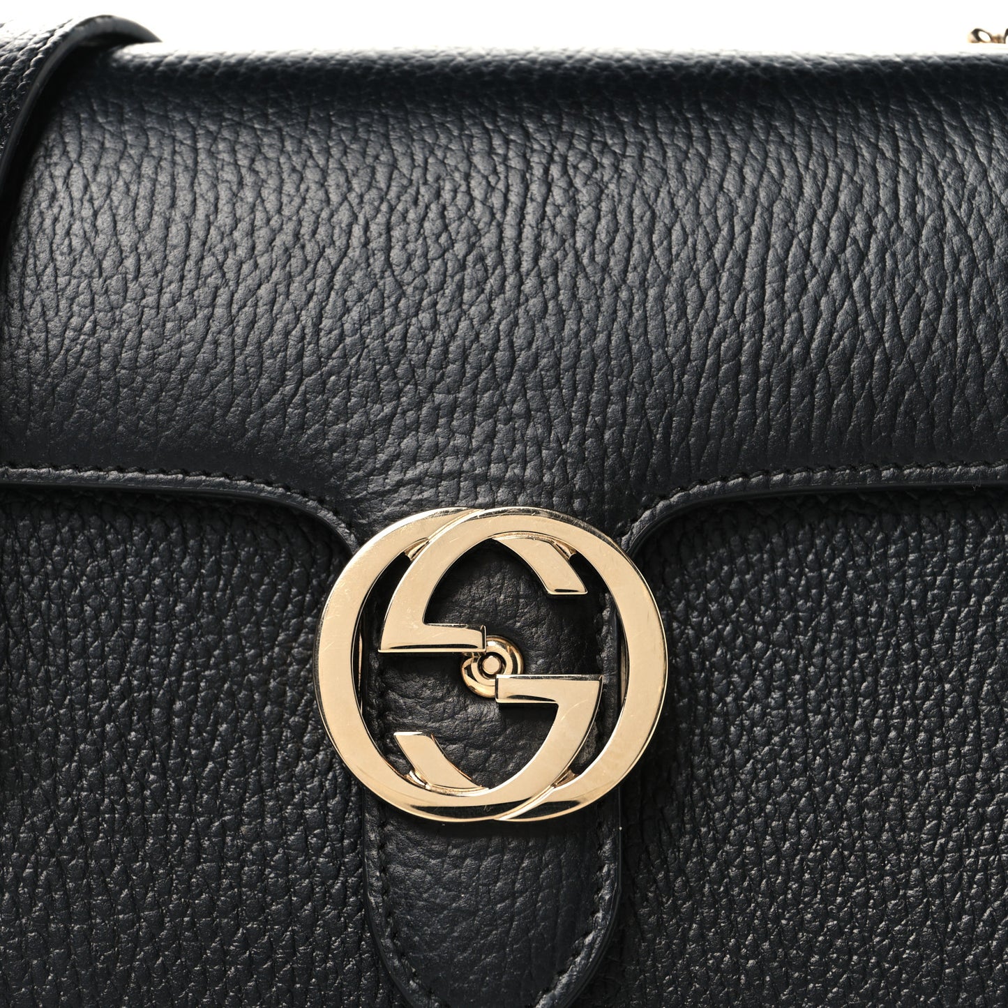 Dollar Calfskin Small Interlocking G Shoulder Bag Black