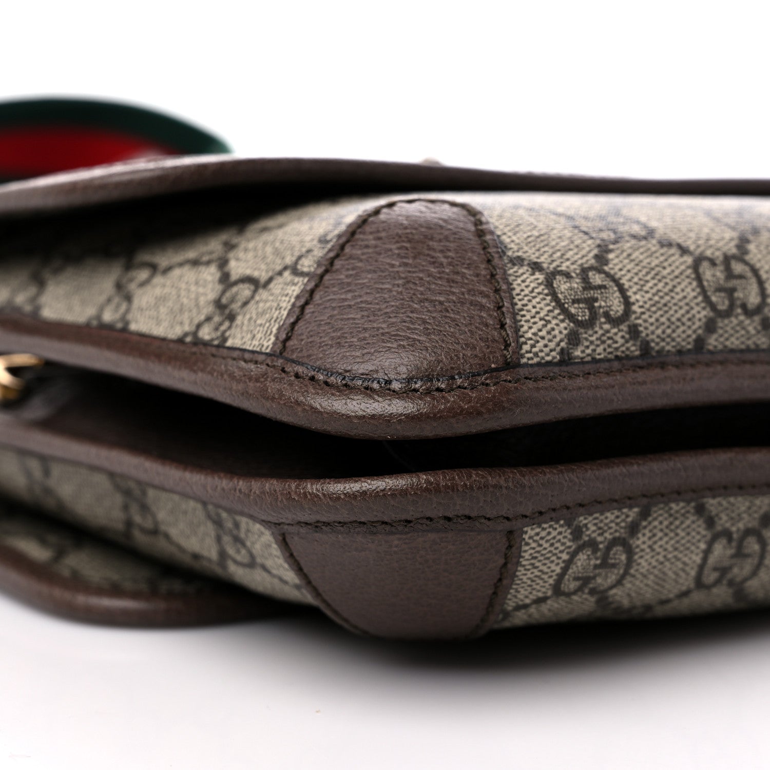 Gucci GG Supreme Monogram Web Small Neo Vintage Double Flap Messenger Bag Beige New Acero 11 of 12