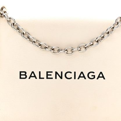 Balenciaga Pebbled Calfskin Chain Wallet White 10 of 13
