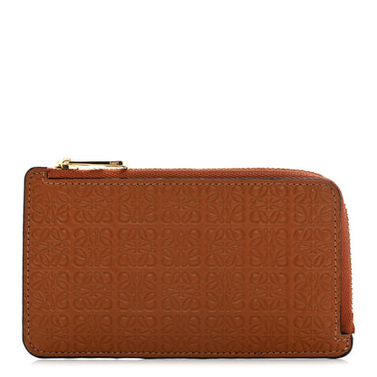 Loewe Calfskin Embossed Repeat Coin Card Holder Tan 1 of 8