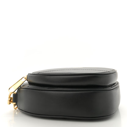 Gucci Calfskin Matelasse Diagonal Mini Interlocking G Heart Shoulder Bag Black 4 of 11