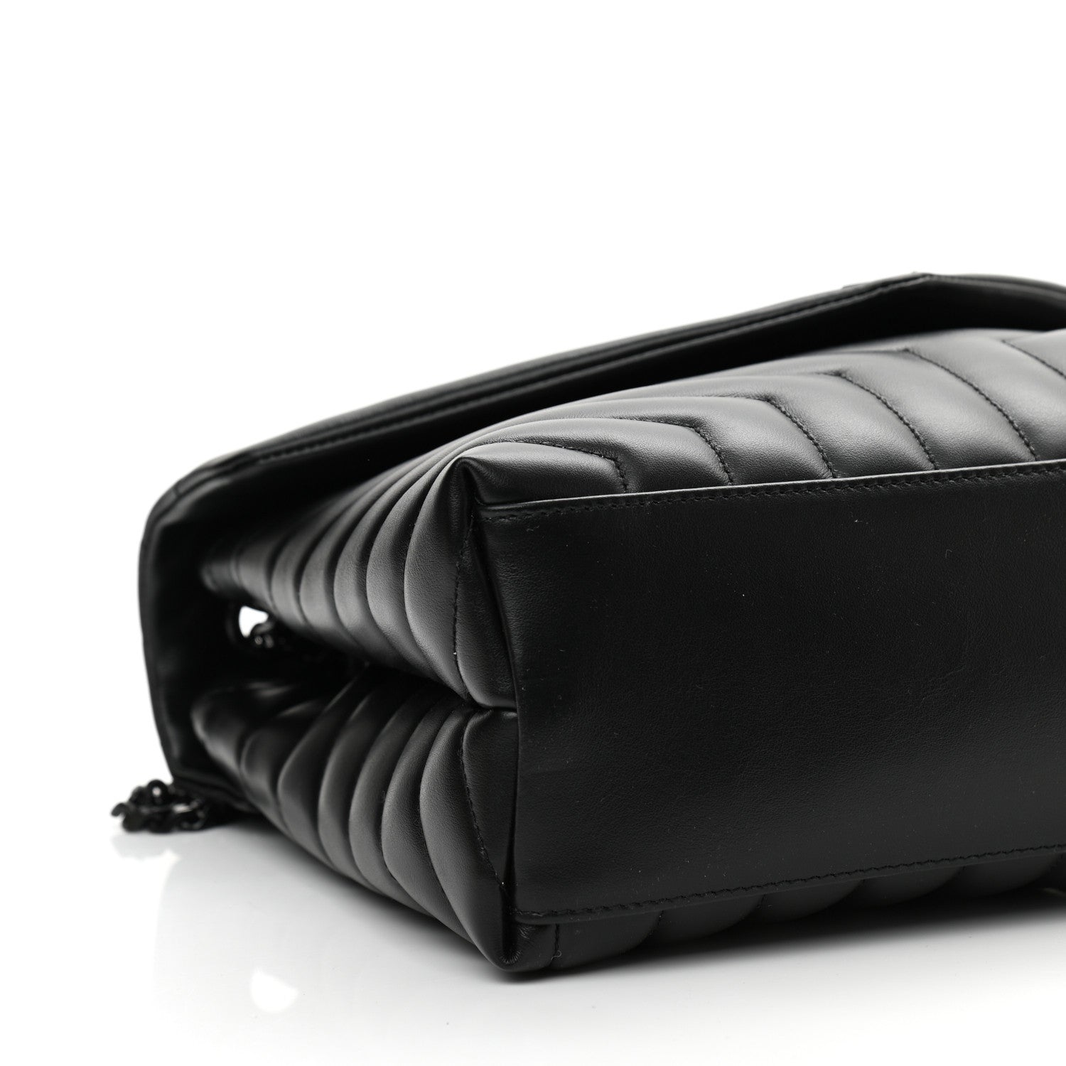 Saint Laurent Calfskin Y Quilted Monogram Medium Loulou Chain Satchel Black 8 of 9
