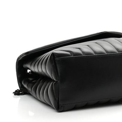 Saint Laurent Calfskin Y Quilted Monogram Medium Loulou Chain Satchel Black 8 of 9