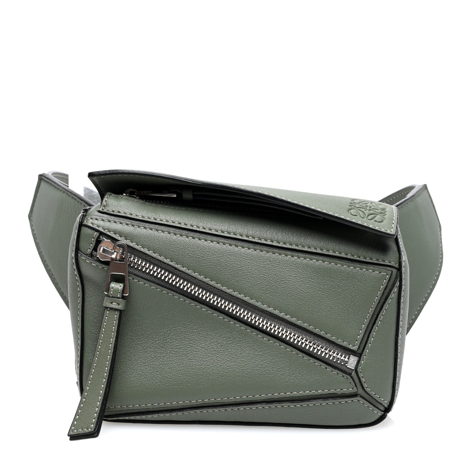 Loewe Calfskin Mini Puzzle Bumbag Dark Sage 1 of 8