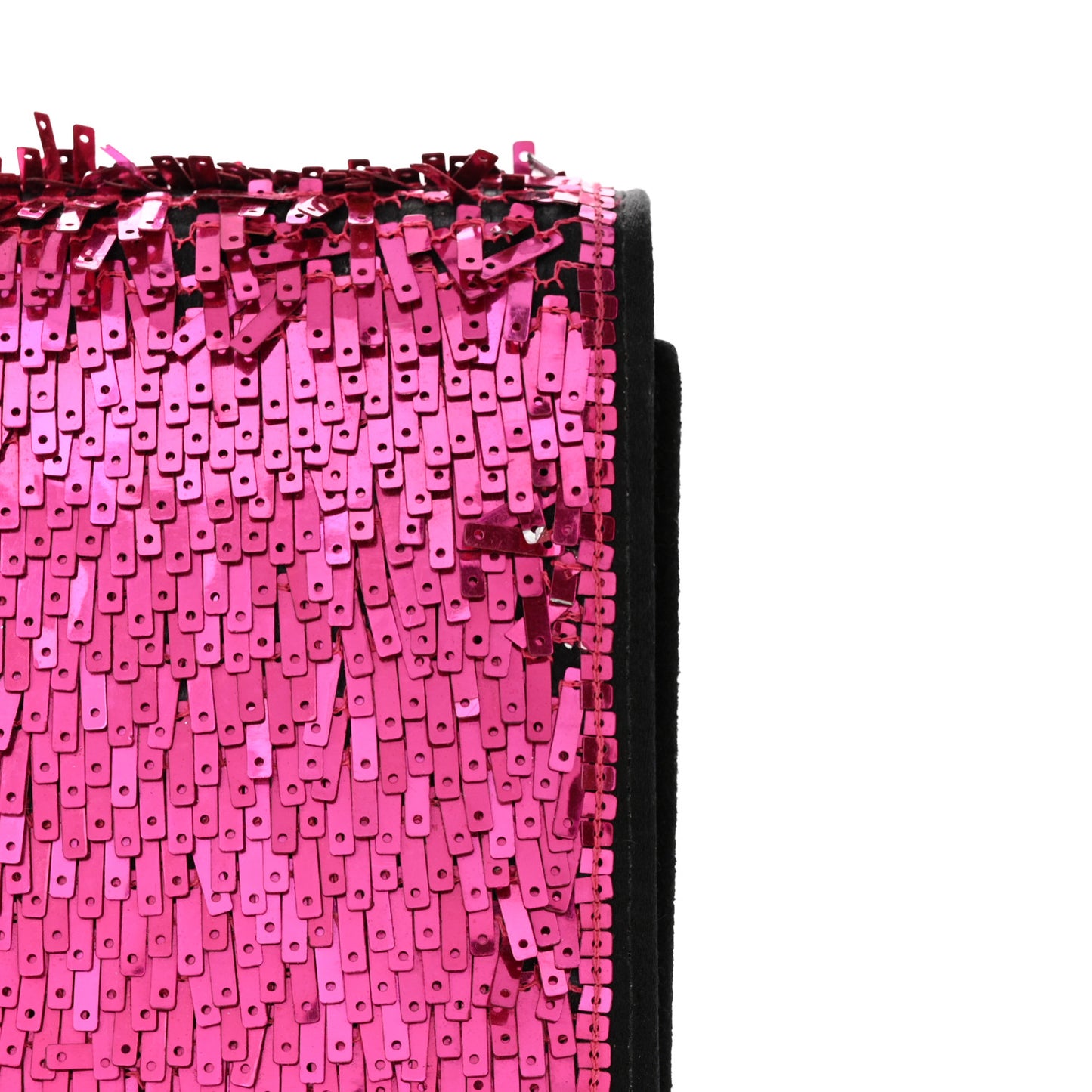 Paillette Suede Monogram Kate Chain Wallet Pink Black