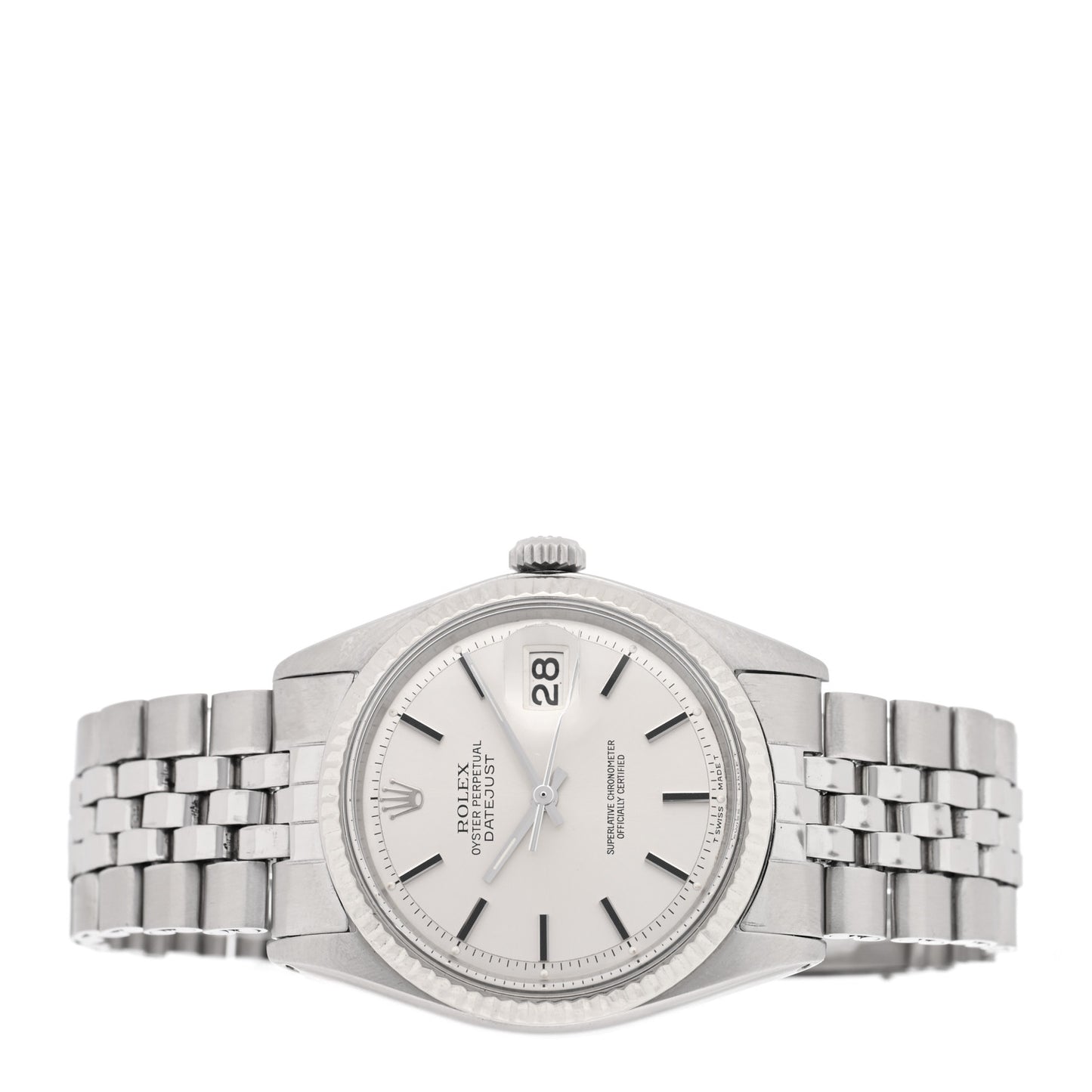 Stainless Steel 18K White Gold 36mm Oyster Perpetual Datejust Watch Silver 1601