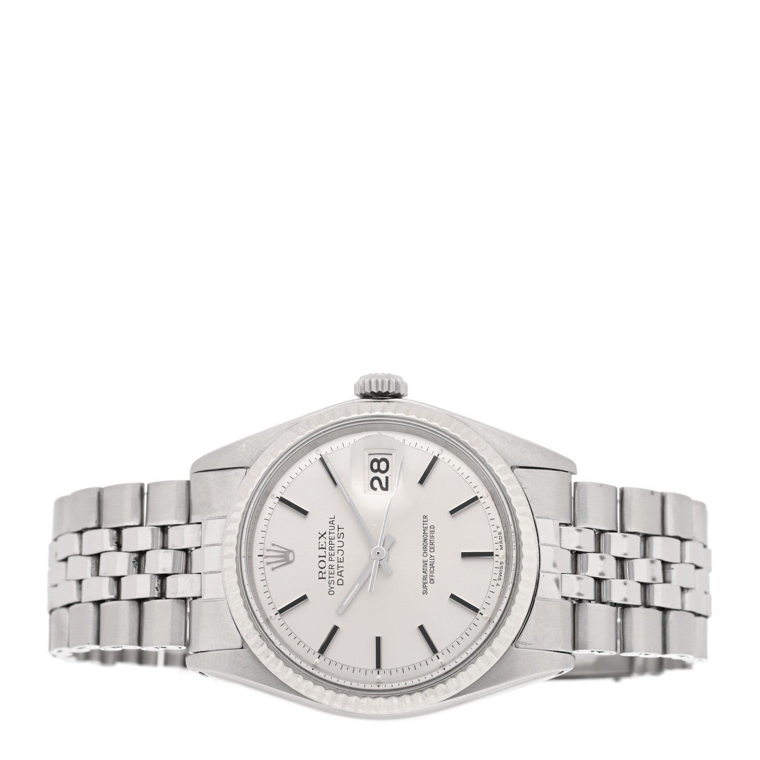Rolex Stainless Steel 18K White Gold 36mm Oyster Perpetual Datejust Watch Silver 1601 2 of 5
