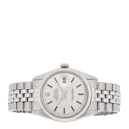 Rolex Stainless Steel 18K White Gold 36mm Oyster Perpetual Datejust Watch Silver 1601 2 of 5