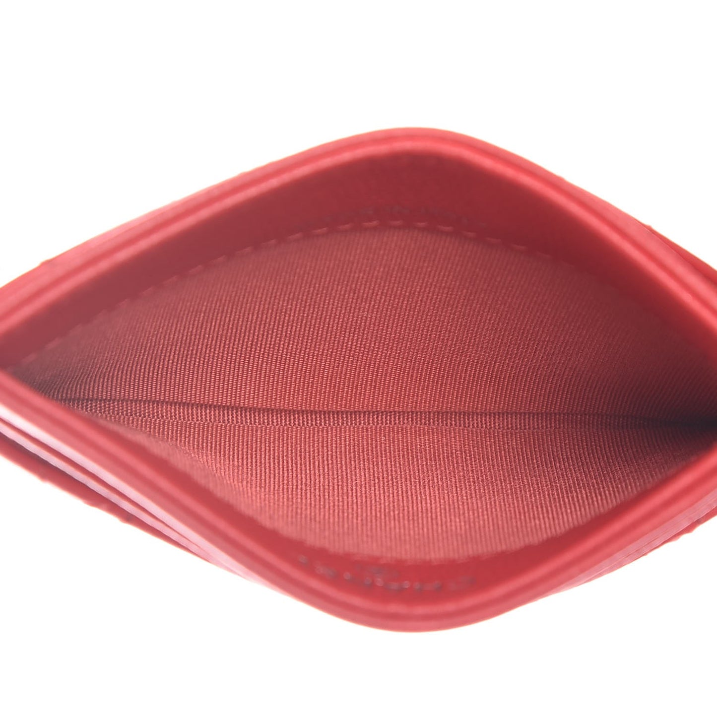 Caviar Camellia Quilted Card Holder Red