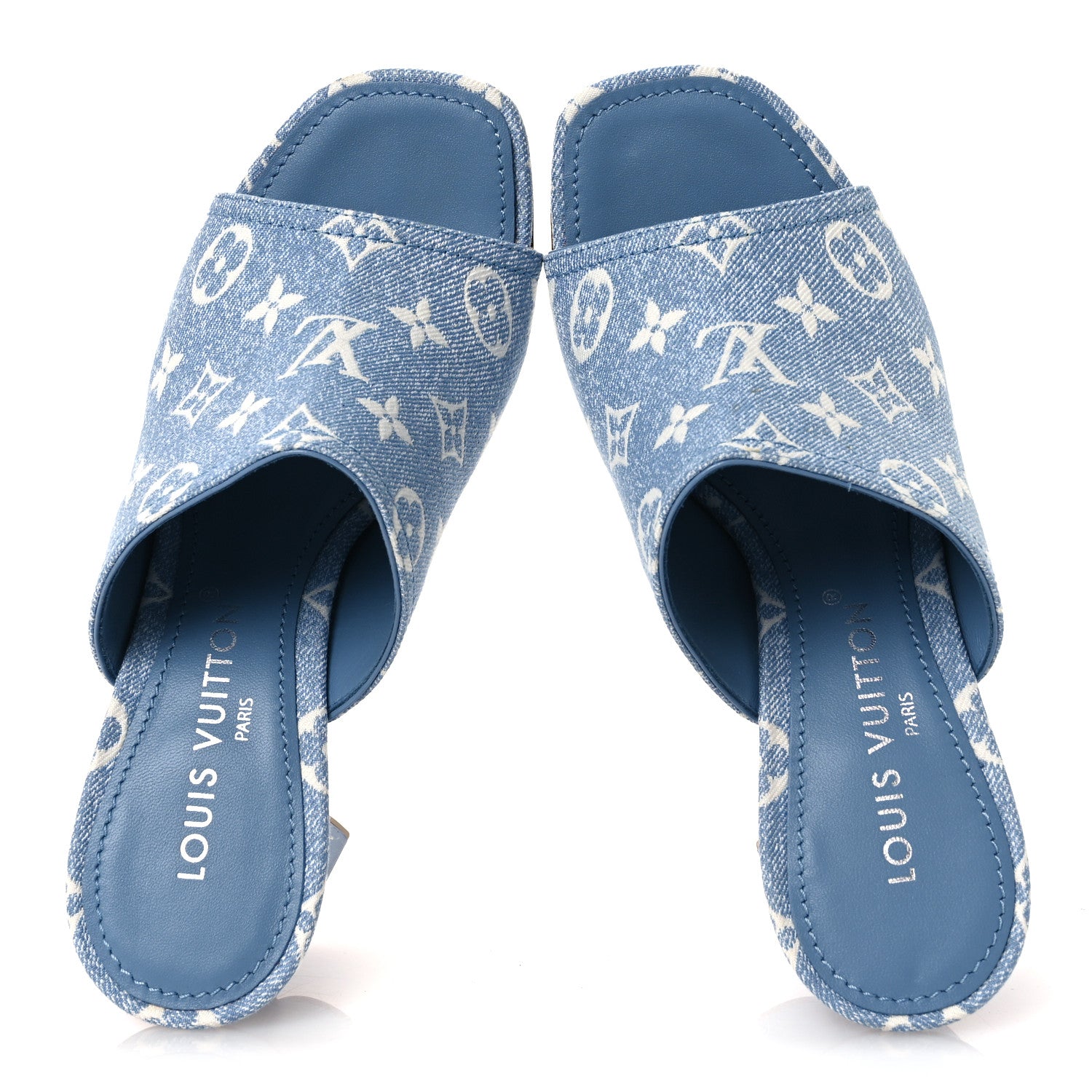 Louis Vuitton Denim Monogram Silhouette Mules 40 Blue 2 of 10