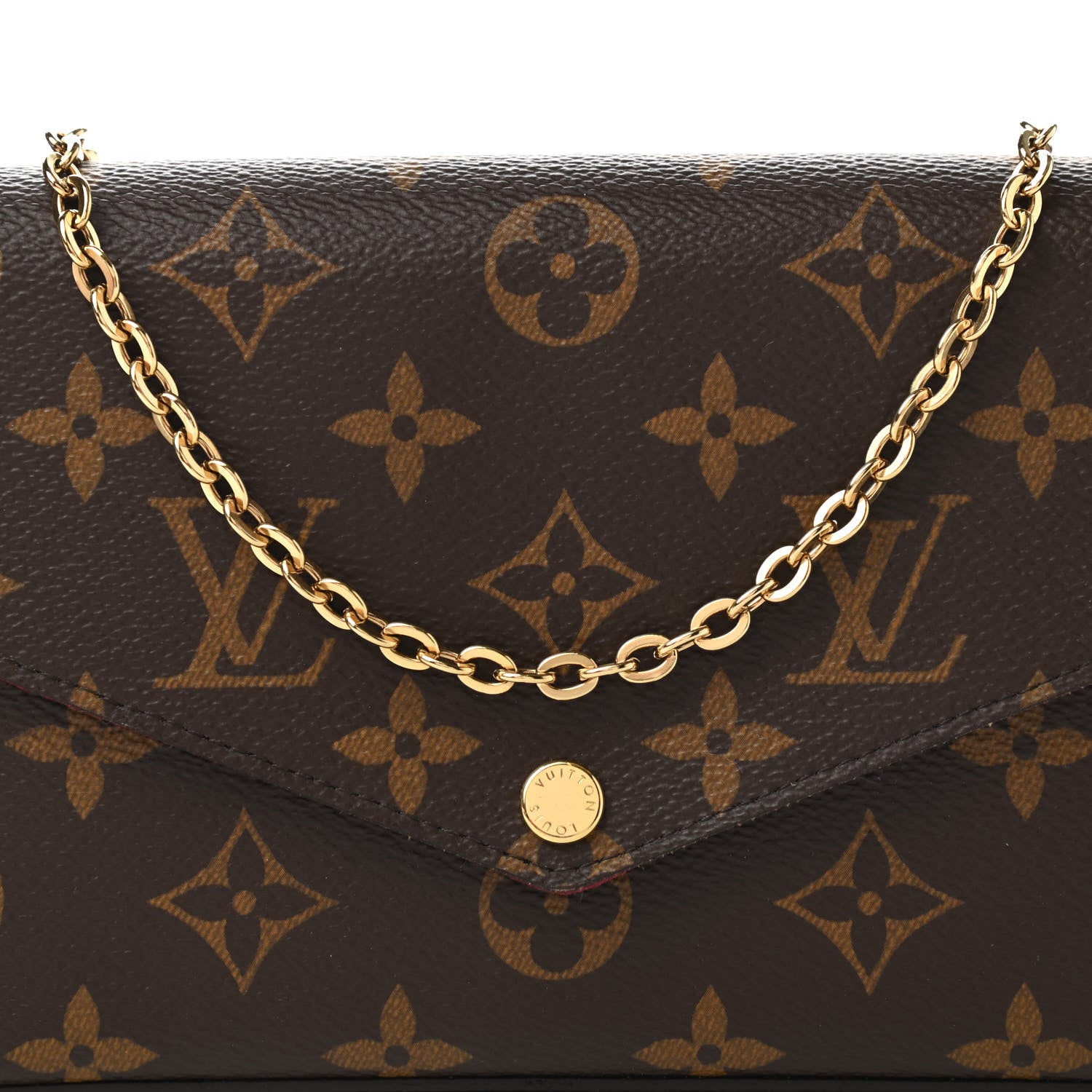 Louis Vuitton Monogram Pochette Felicie Chain Wallet Fuchsia 9 of 12