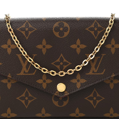 Louis Vuitton Monogram Pochette Felicie Chain Wallet Fuchsia 9 of 12