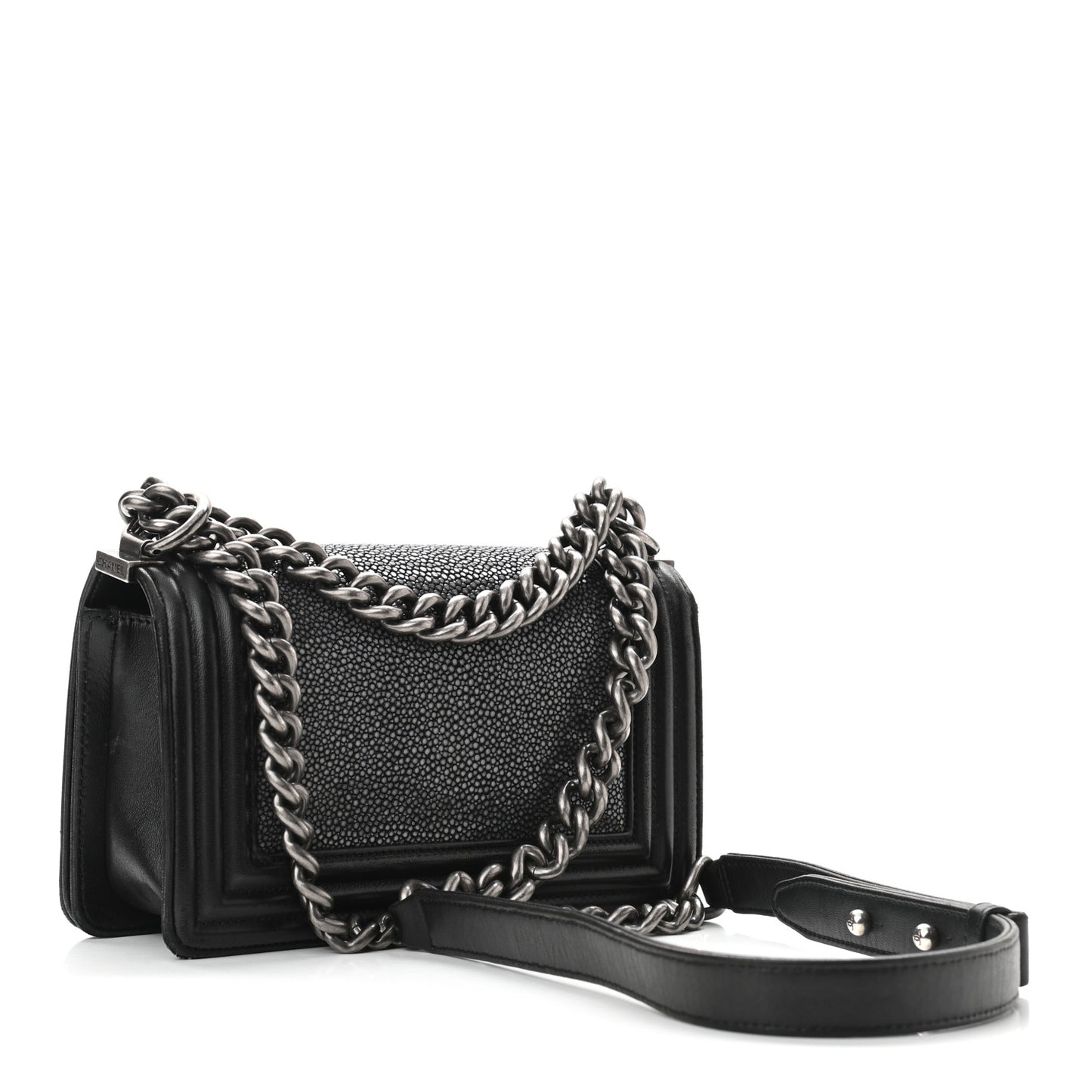 Galuchat Stingray Small Boy Flap Black