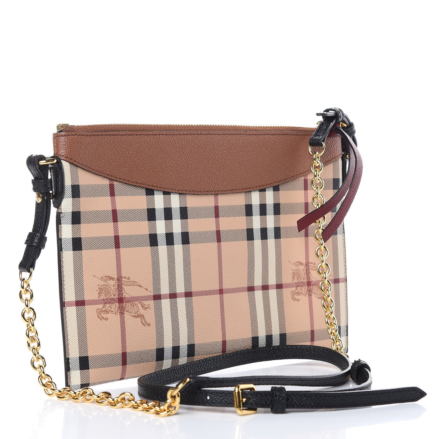 Haymarket Check Peyton Crossbody Clutch Bag Toffee