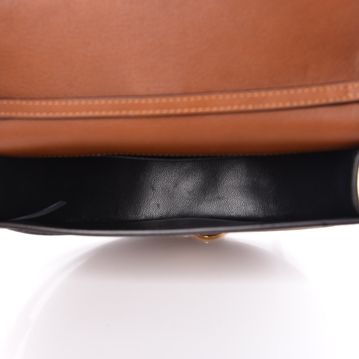 Calfskin Small Nile Bracelet Minaudiere Bag Caramel