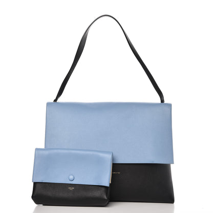 Celine Calfskin Suede All Soft Shoulder Bag Blue Lavender 3 of 10