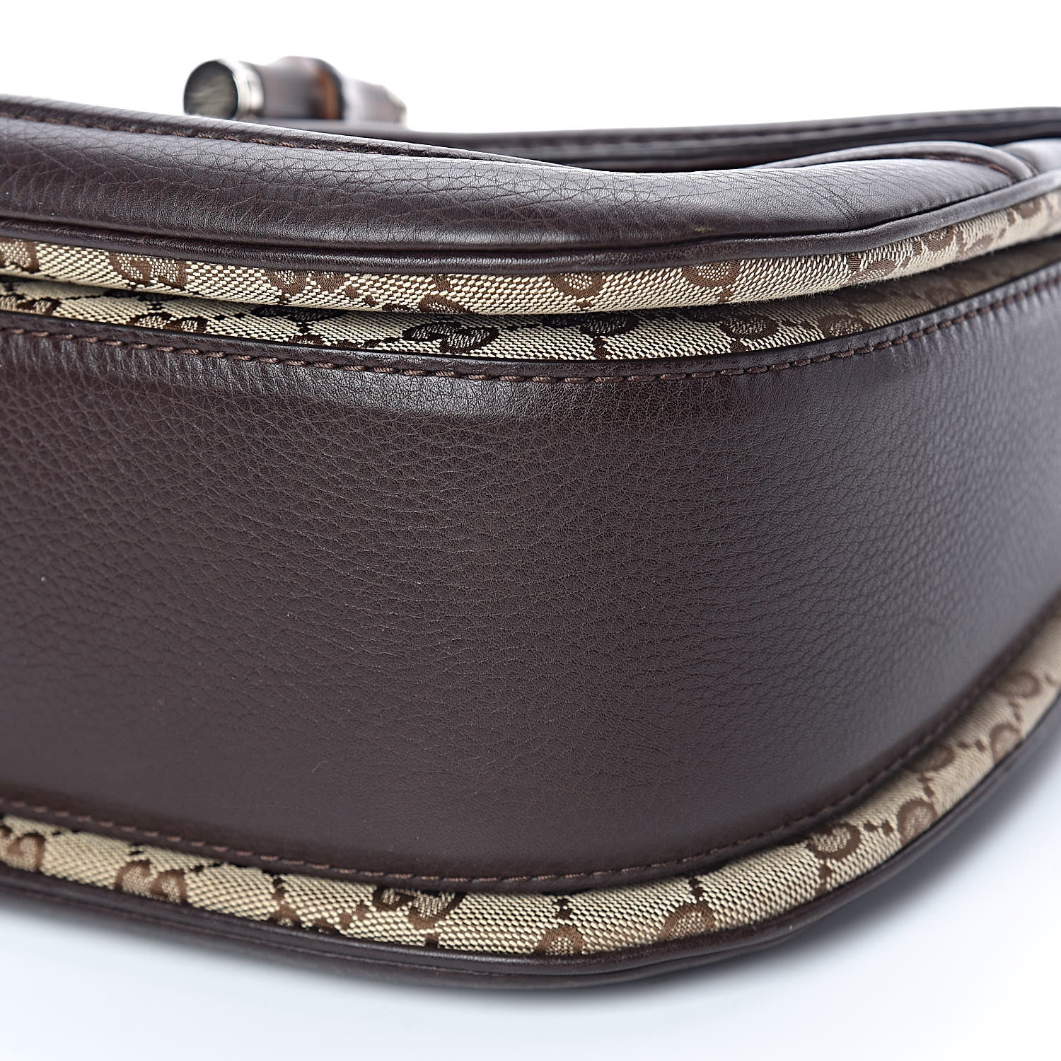 Gucci Monogram Large New Bamboo Top Handle Bag Brown 12 of 13