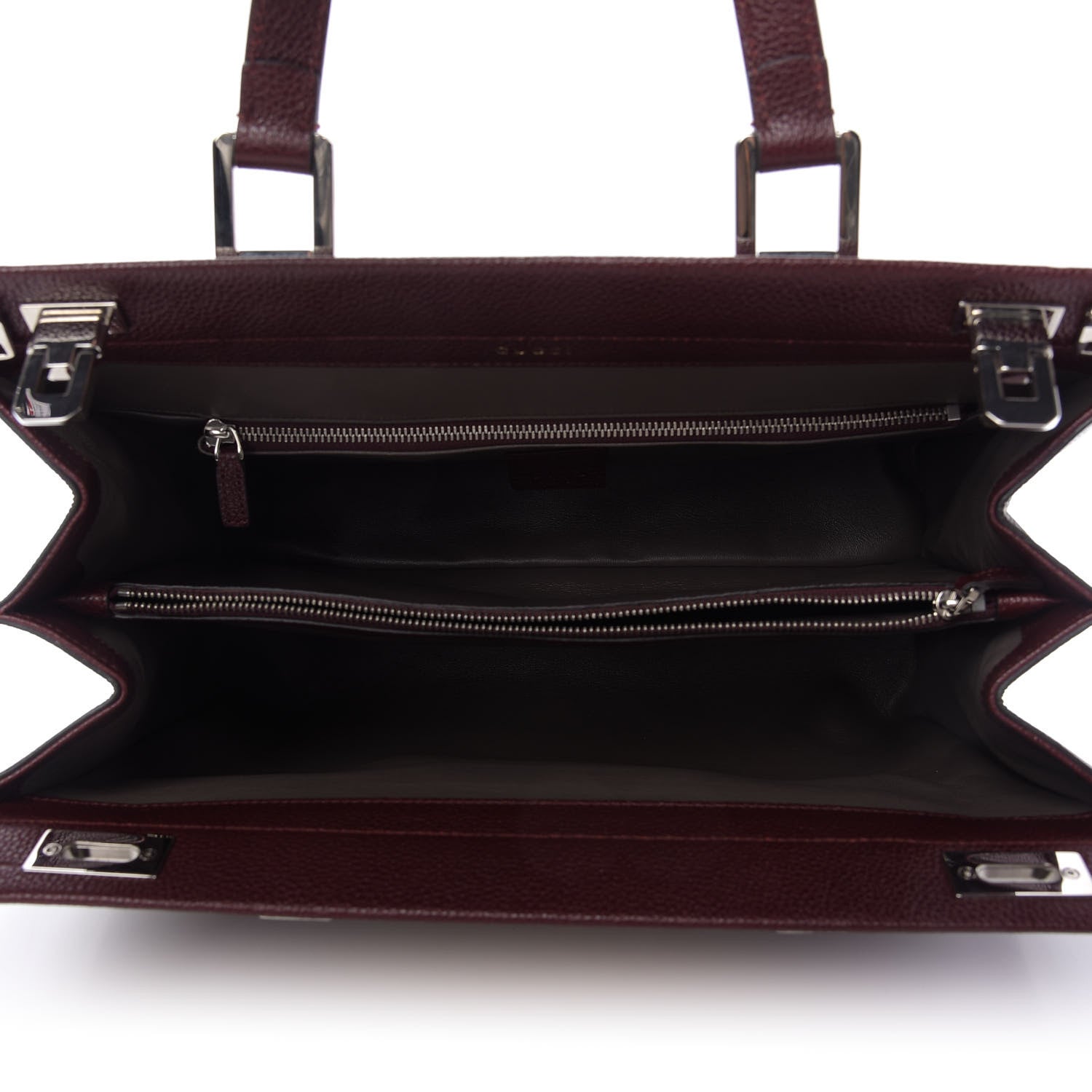 Gucci Grainy Calfskin Medium Zumi Top Handle Bag Vintage Bordeaux 5 of 9