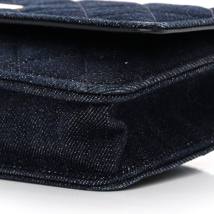 Chanel Denim Quilted Reissue Wallet On Chain WOC Blue 11 of 17