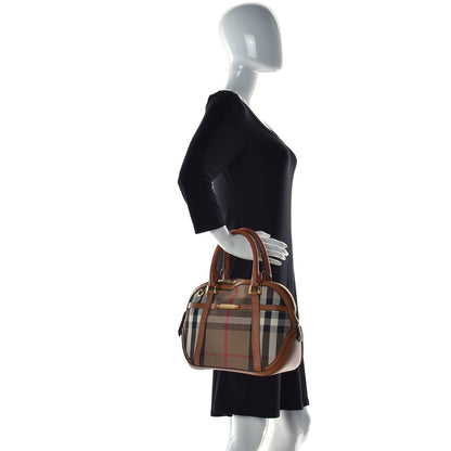 Burberry Bridle Calfskin House Check Small Orchard Bowling Bag Deep Claret 3 of 34