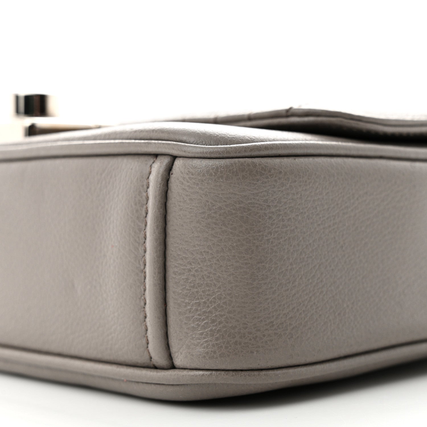 Prada Glace Calfskin Impunture Diagramme Sound Flap Chain Crossbody Bag Argilla 9 of 13