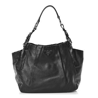 Prada Soft Calfskin Hobo Black 1 of 9