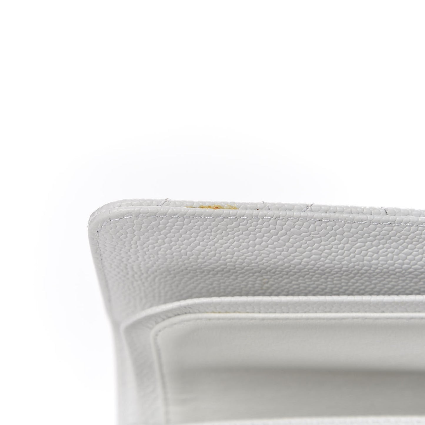 Caviar Quilted Medium Double Flap White