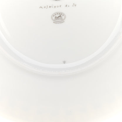 Hermes Porcelain Mosaique au 24 Platine Dessert Plate 8.3 Set of 2 6 of 7