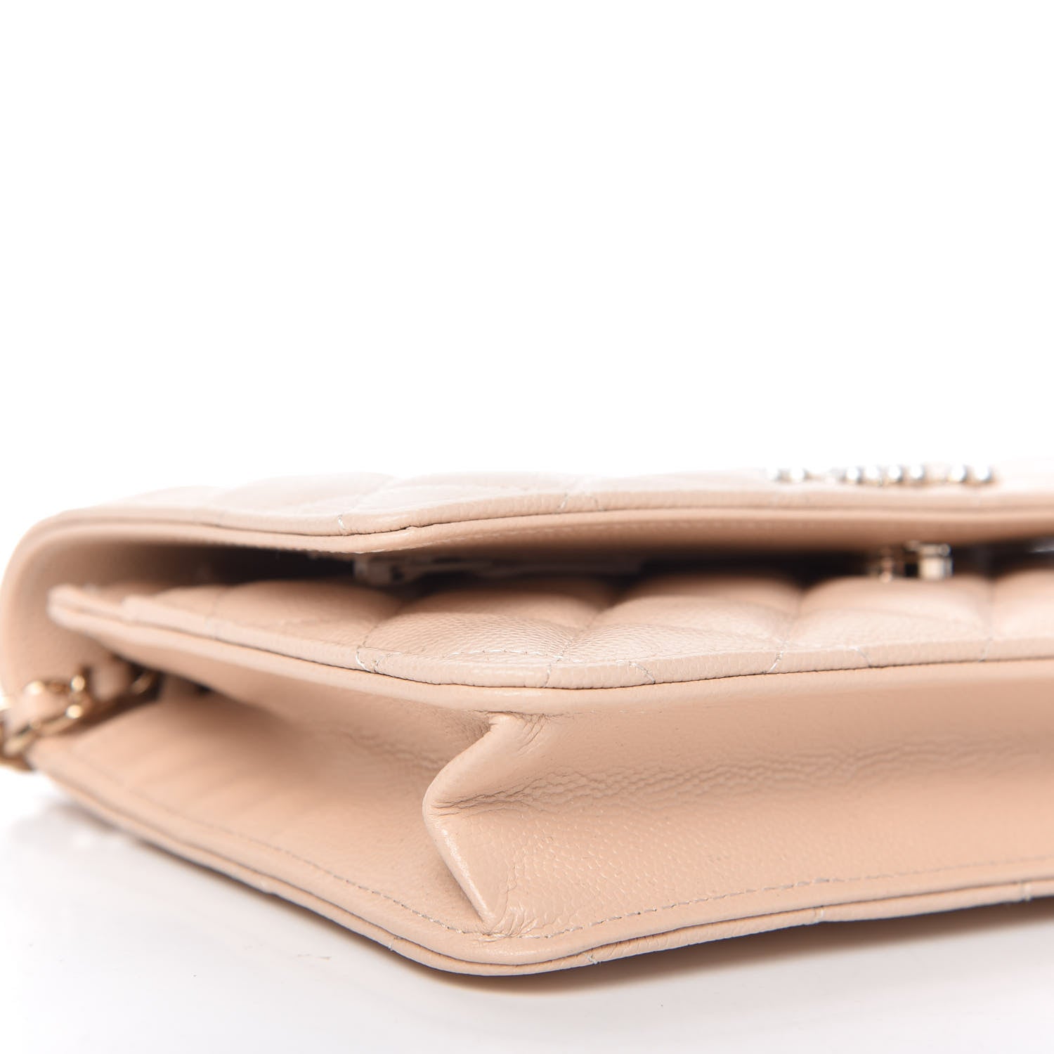 Chanel Caviar Quilted Coco Candy Wallet On Chain WOC Beige 6 of 12