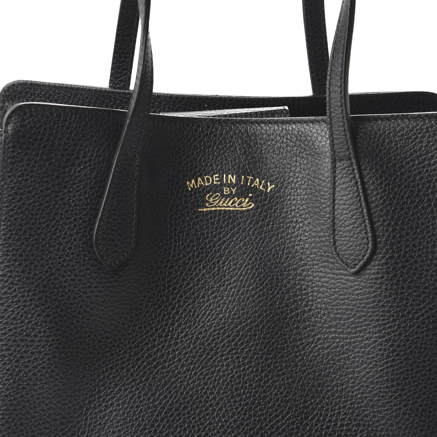 Gucci Pebbled Calfskin Small Swing Tote Black 11 of 11