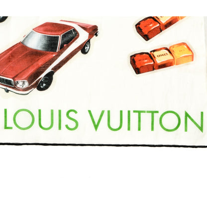 Louis Vuitton Silk Vernis Stickers Animation Stole White 4 of 6