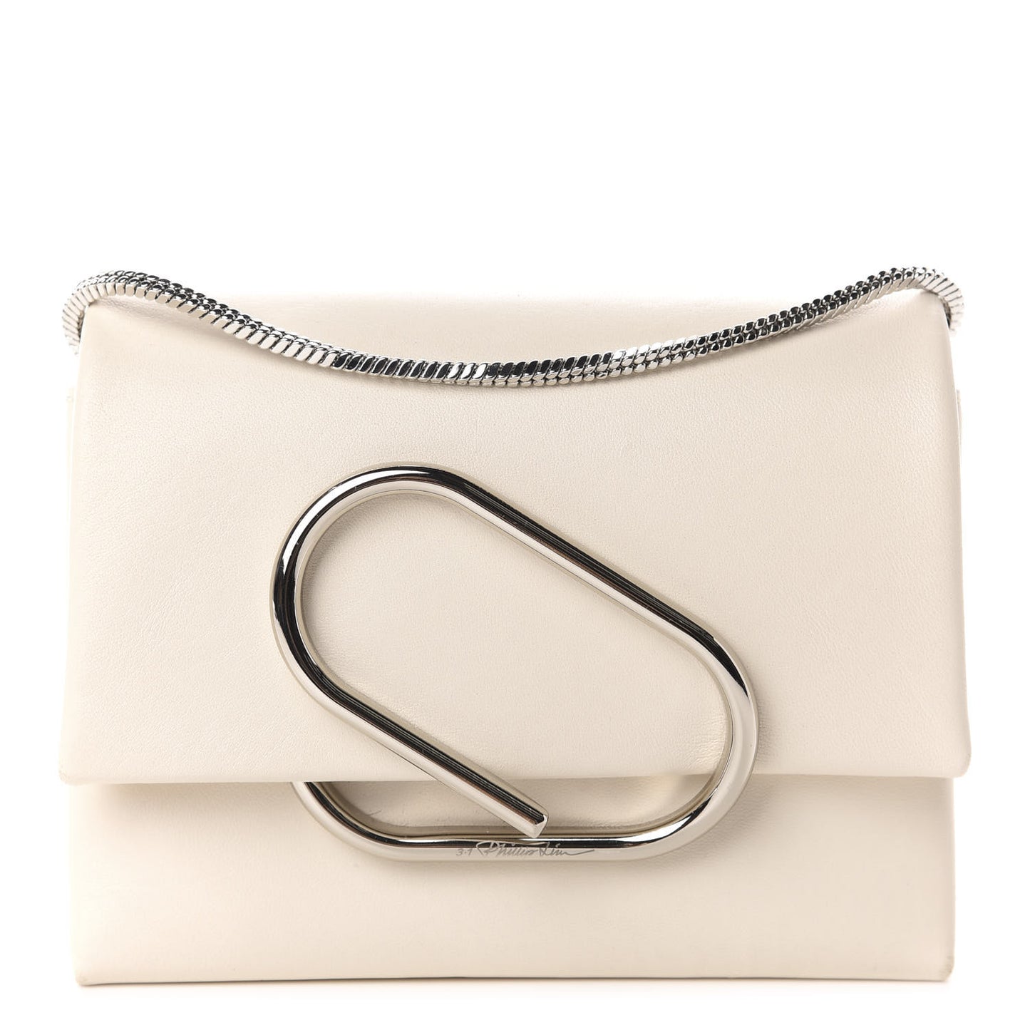 3.1 Calfskin Alix Soft Flap Clutch White