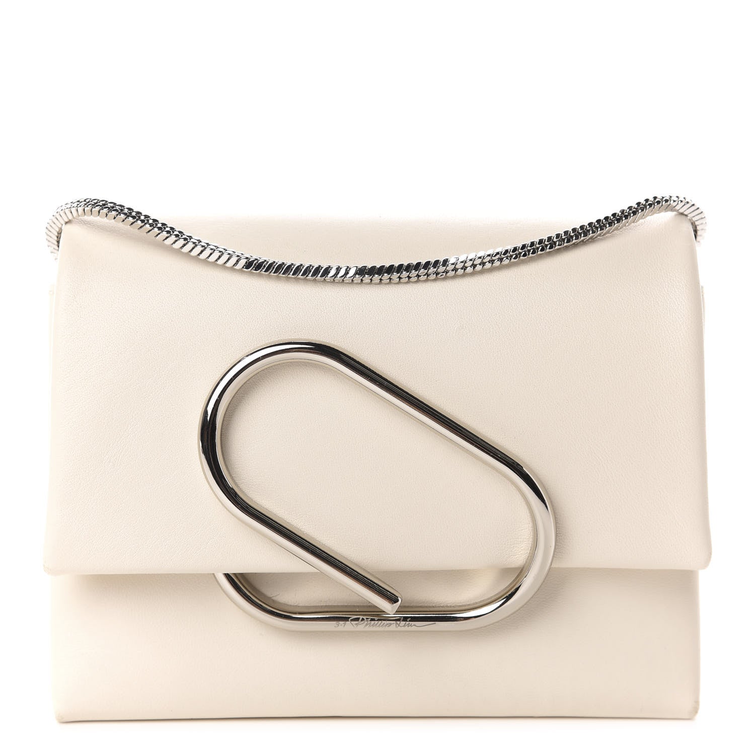 3.1 Phillip Lim 3.1 Calfskin Alix Soft Flap Clutch White 1 of 13