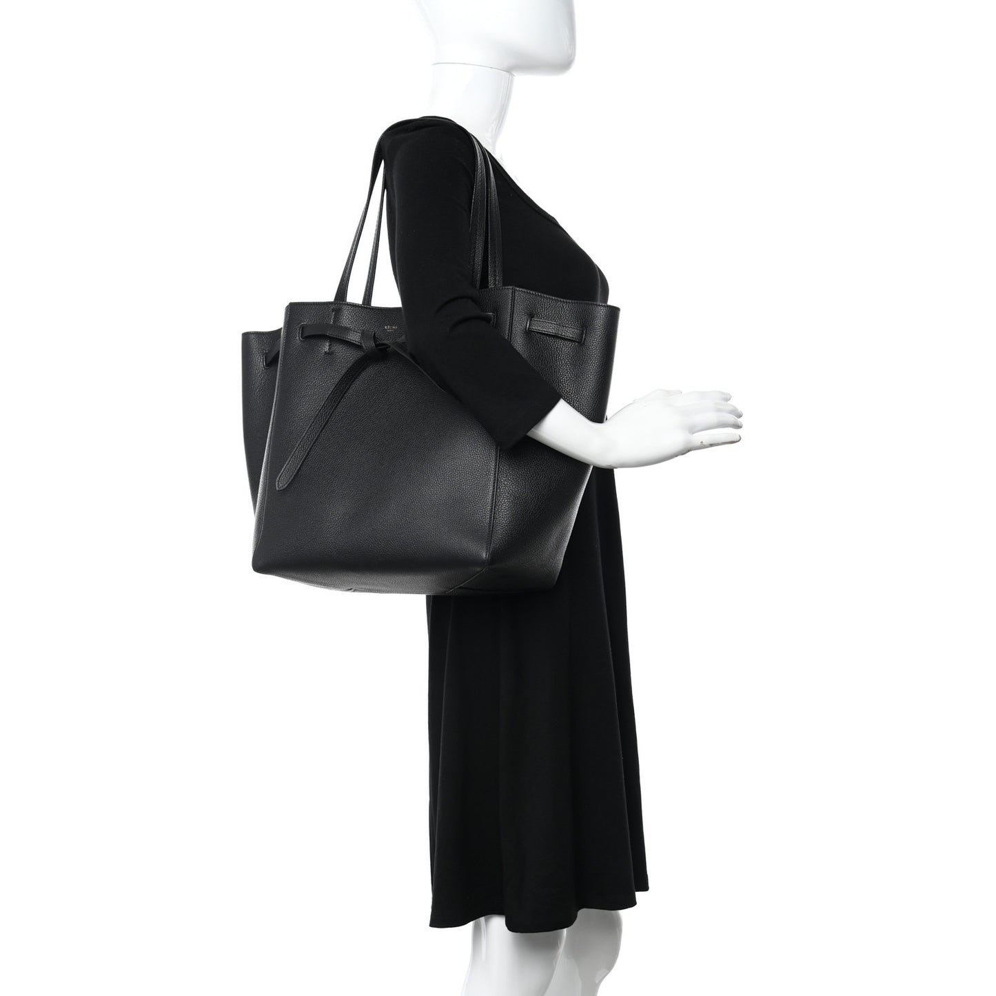 Soft Grained Calfskin Small Belt Cabas Phantom Black