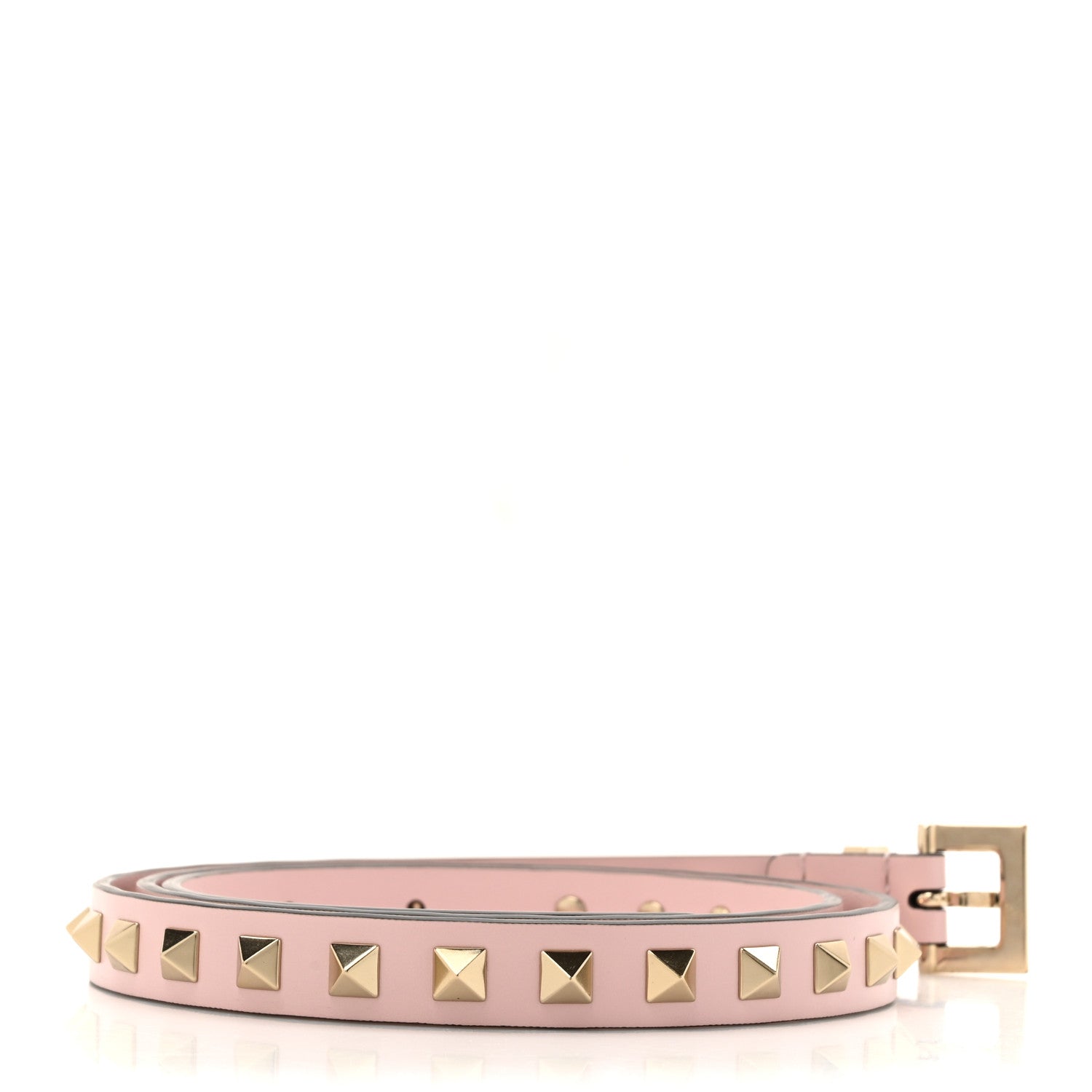 Valentino Garavani Calfskin Rockstud Belt 90 36 Light Pink 2 of 4