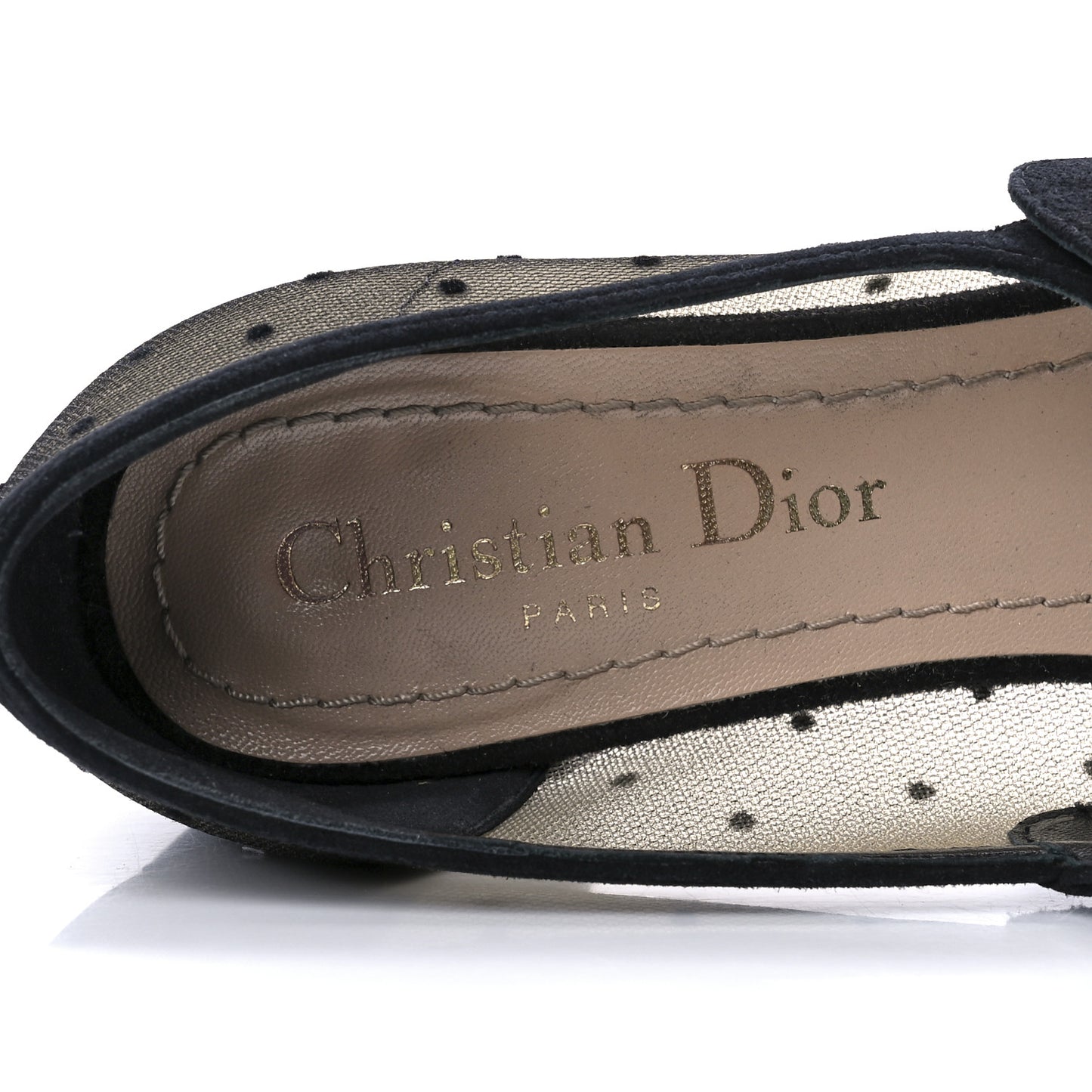 Mesh Plumetis Suede Baby-D Ballet Pumps 35 Black