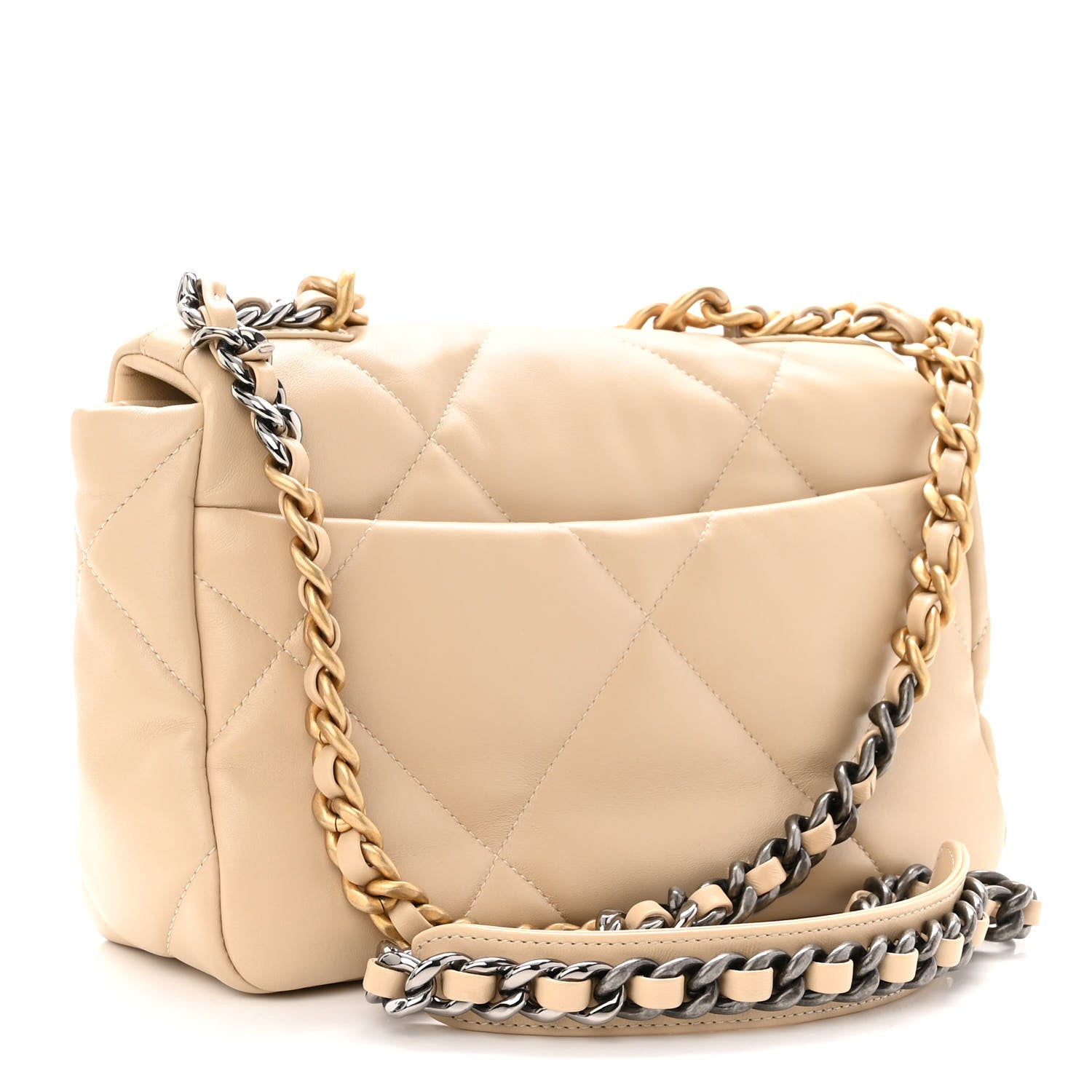 Chanel Goatskin Quilted Medium Chanel 19 Flap Beige 3 of 11