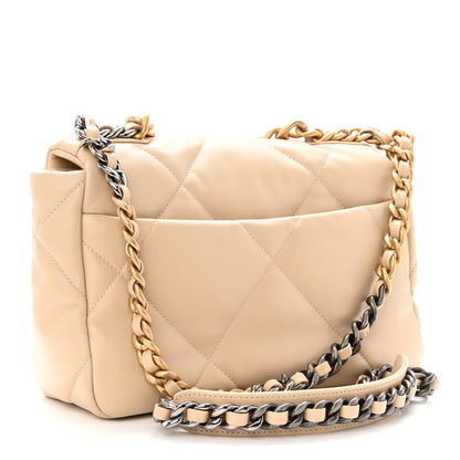 Chanel Goatskin Quilted Medium Chanel 19 Flap Beige 3 of 11