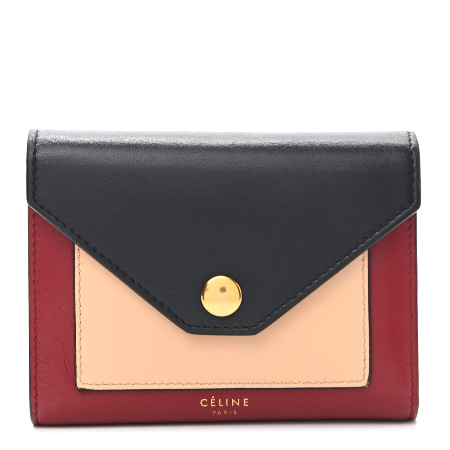 Liege Calfskin Tri-Color Pocket Card Holder Multicolor