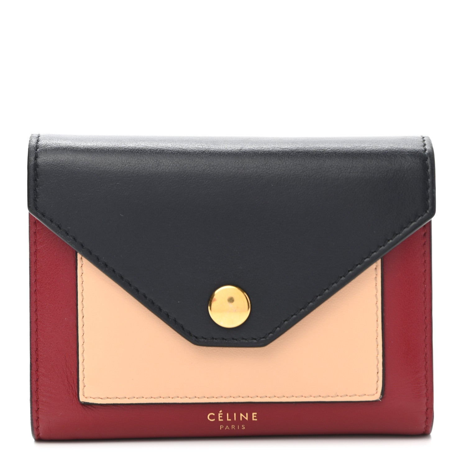 Celine Liege Calfskin Tri-Color Pocket Card Holder Multicolor 1 of 10