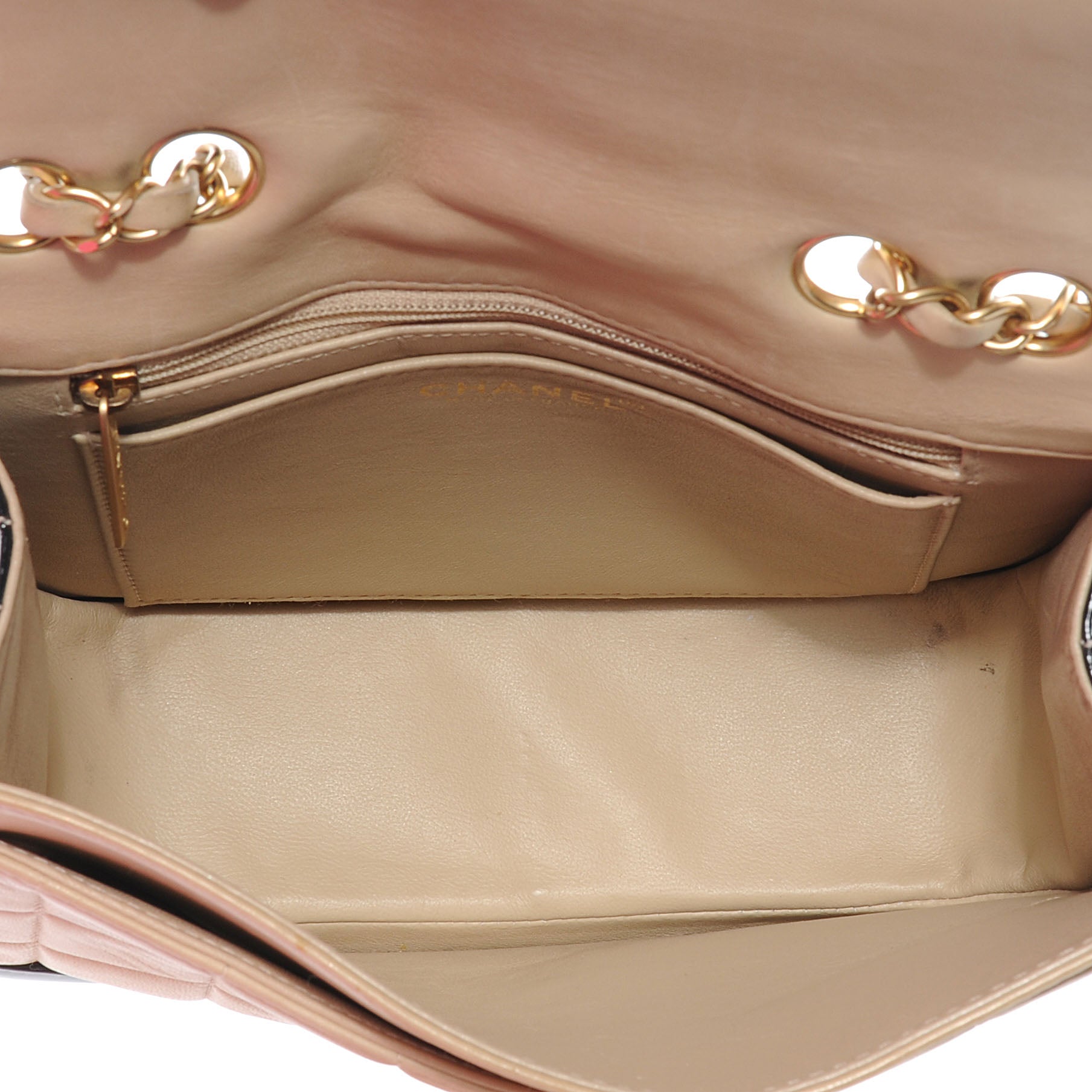 Chanel Lambskin and Patent Chocolate Bar Flap Beige 5 of 7
