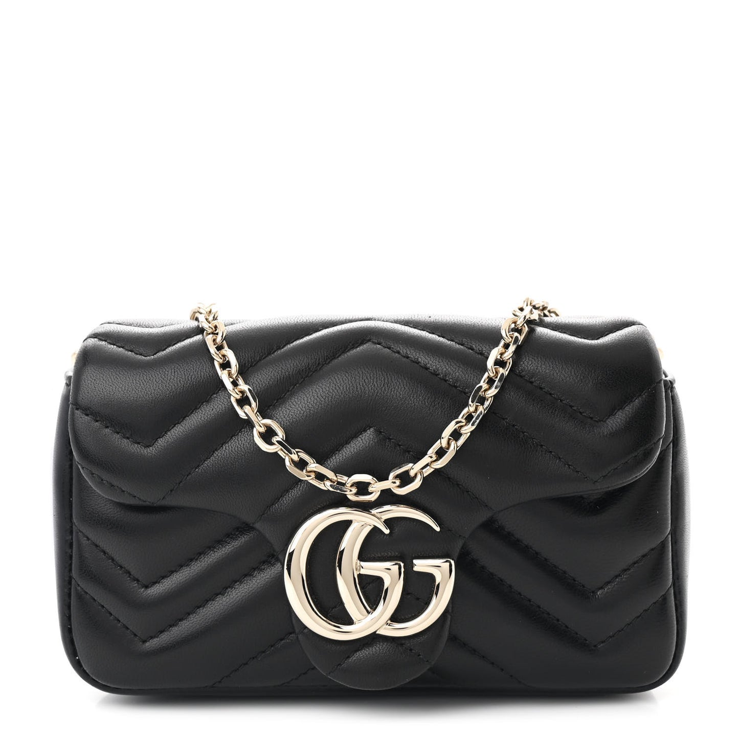 Lambskin Matelasse Mini GG Marmont Shoulder Bag Black