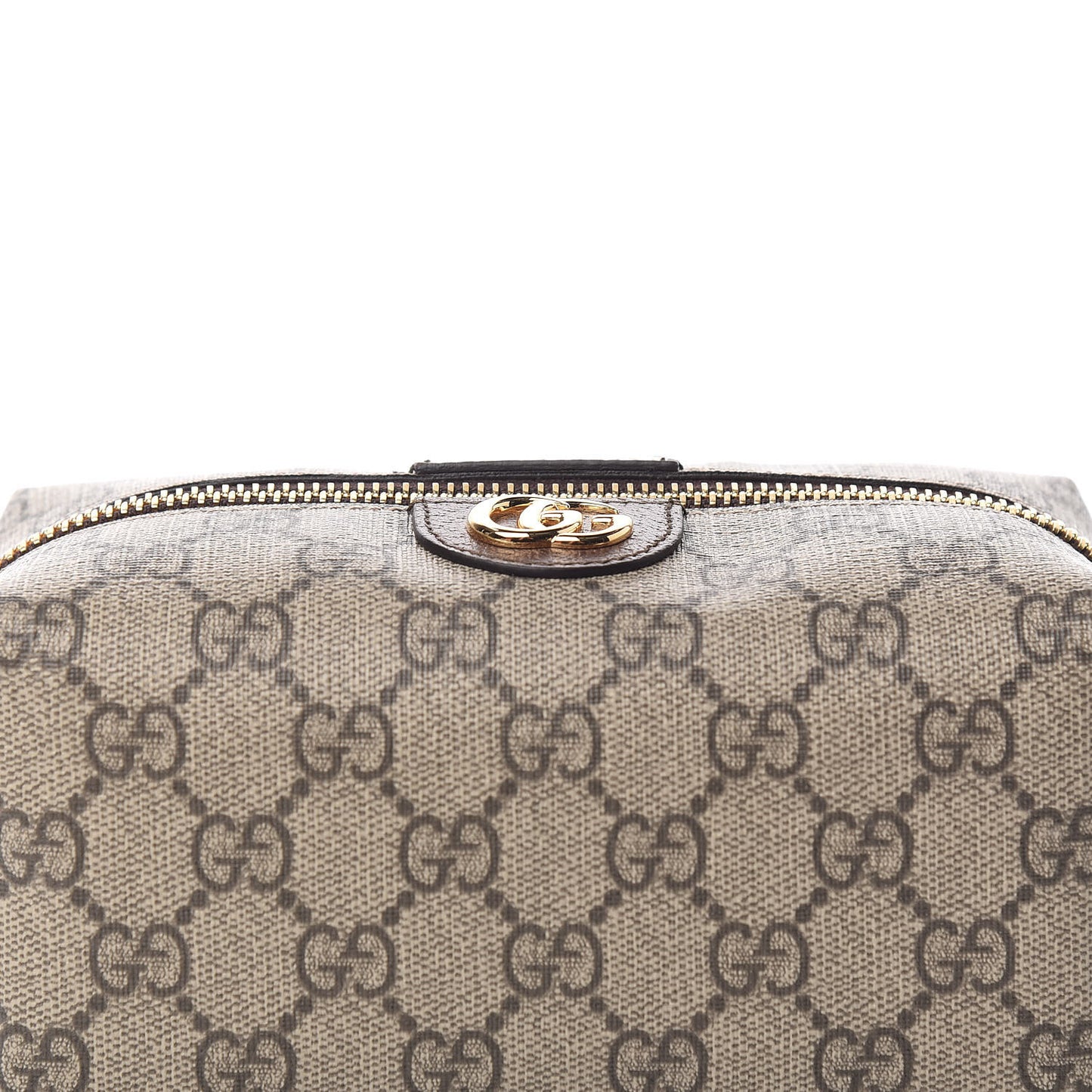 Soft GG Supreme Monogram Calfskin Medium Ophidia Cosmetic Case Beige Ebony New Acero