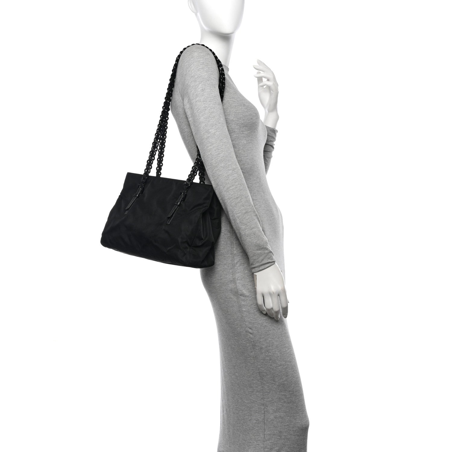 Prada Tessuto Nylon Bacheli Shoulder Bag Black 2 of 11